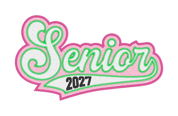 Senior 2027 Double Layer Satin and Zig Zag stitch Applique Design