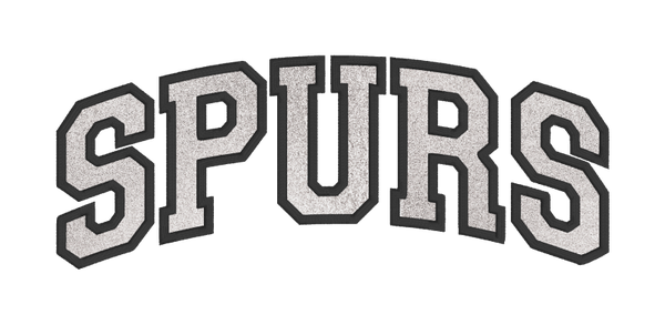 SPURS-Curved Collegiate Satin Stitch Applique Design