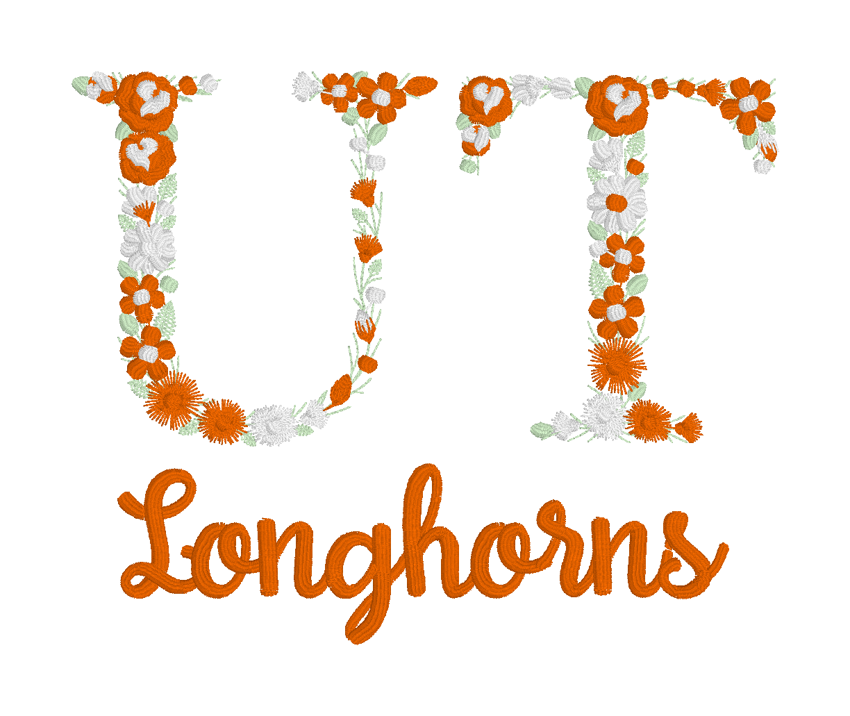 UT-Longhornss-Floral Font Spirit Digital Download