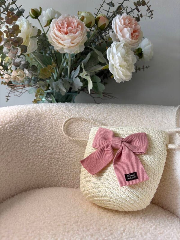 Meisjes tas wit met strik