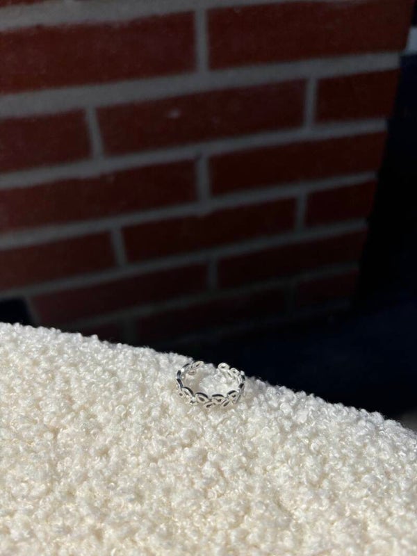 RVS Ring olijfblad smal