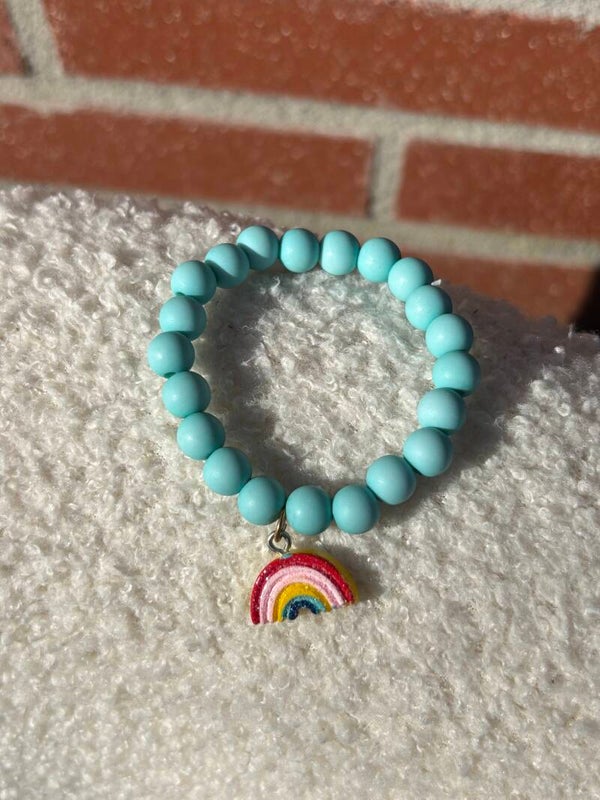 Kinderarmband turquoise sparkel rainbow