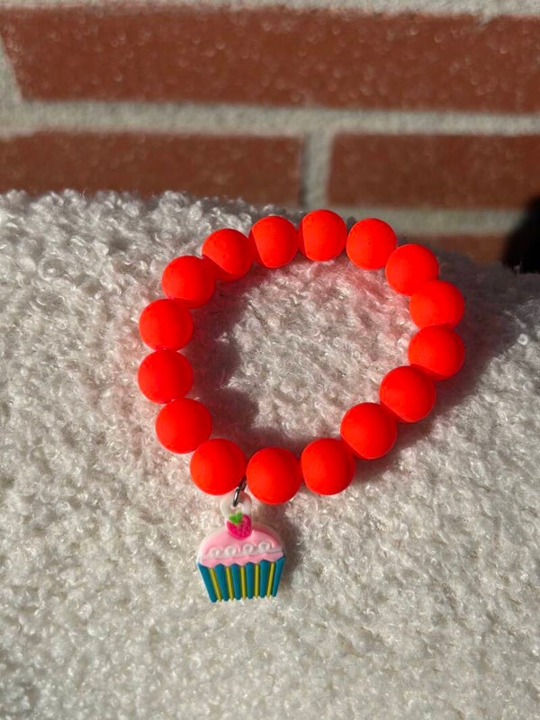 Kinderarmband orange cupcake