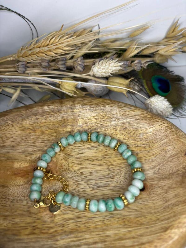 Armband natuursteen discus turqoise