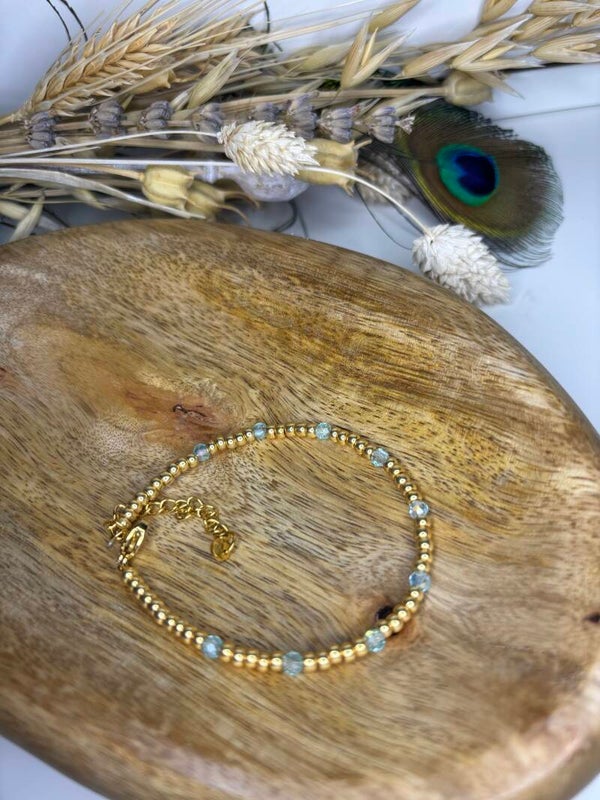 Armband rocailles facet blue