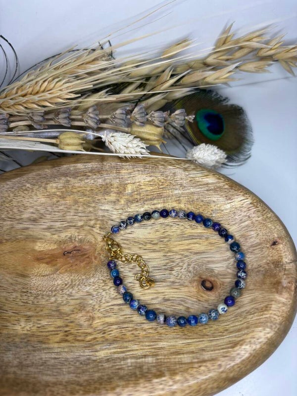 Armband natuursteen darkblue