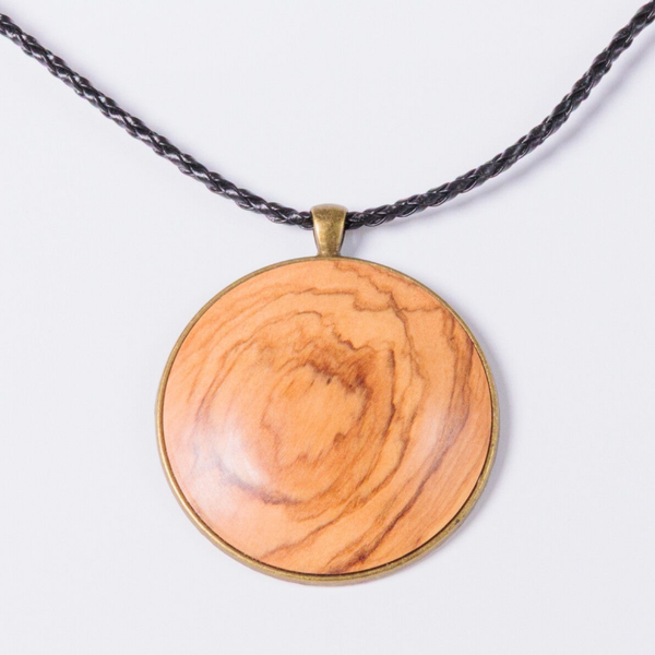 Hanger 1422 Bronskleurig & Olijfhout. Plm 50 mm.