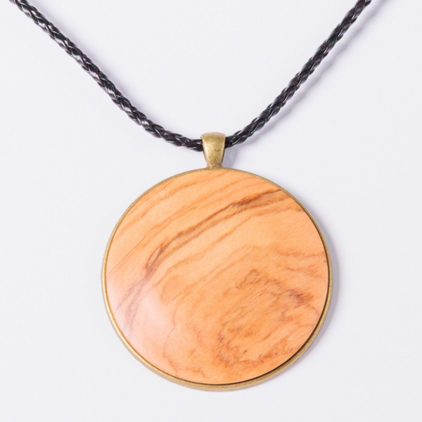 Hanger 1421 Bronskleurig & Olijfhout. Plm 50 mm.