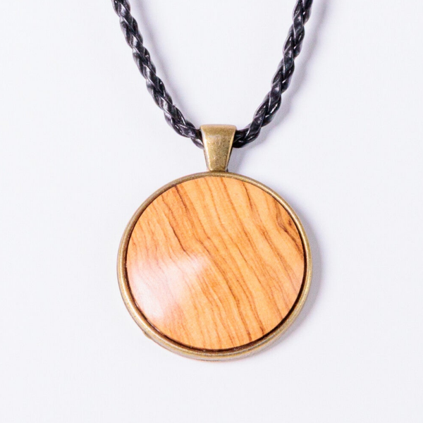 Hanger 1416 Bronskleur.& Olijfhout Plm 30 mm.