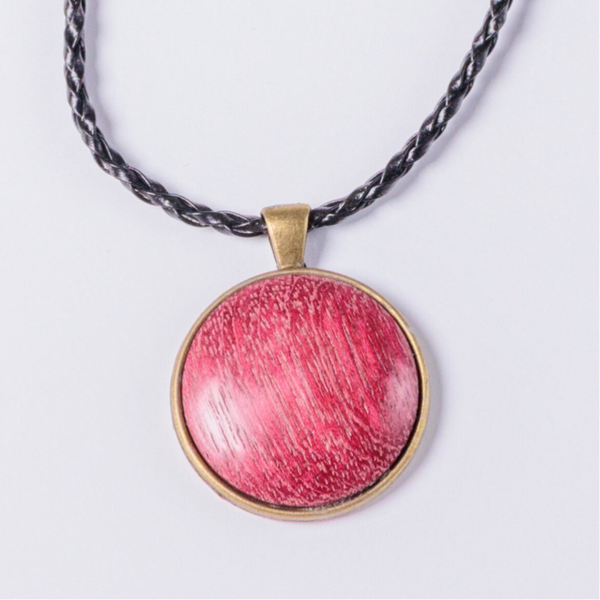 Hanger 1414 Bronskleur & Purperharthout. Plm 30 mm.