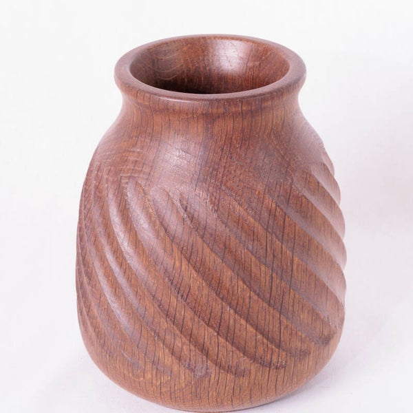 Vaas van gerookt Eikenhout