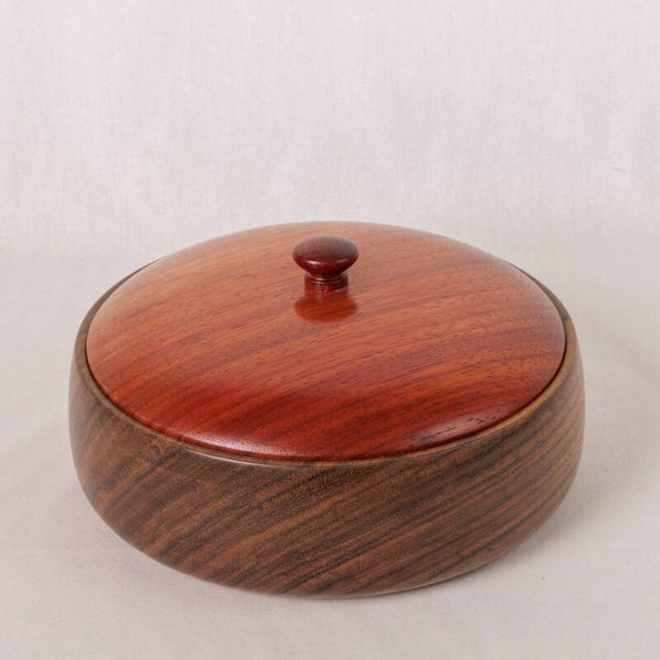 Schaal met deksel, Ovangkol/Padouk