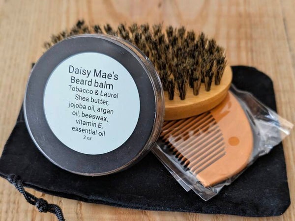 Bundle set, Beard balm, Comb & brush  {Tobacco & Laurel }