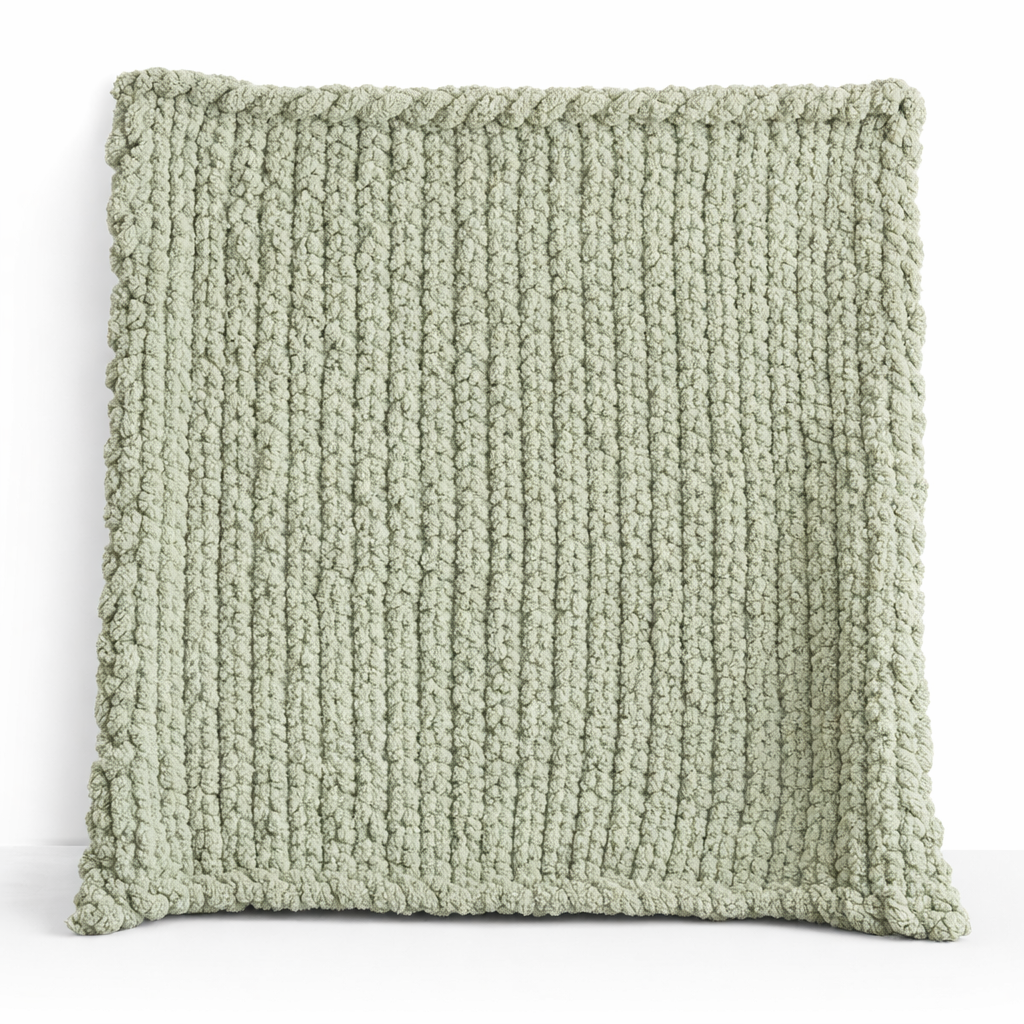Sage Green Chunky Hand Knitted Baby Blanket
