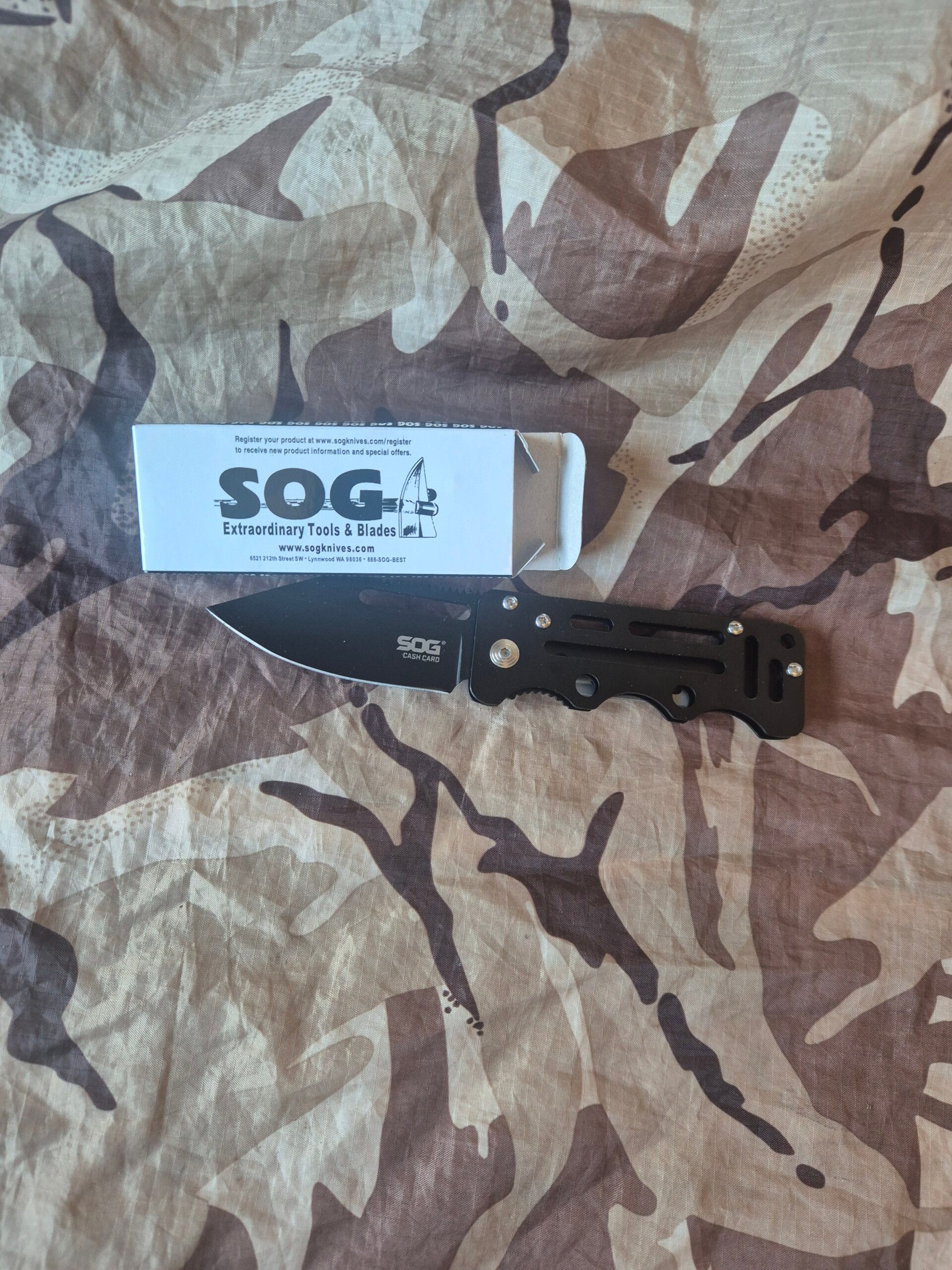 SOG Cash Card pocket knife.