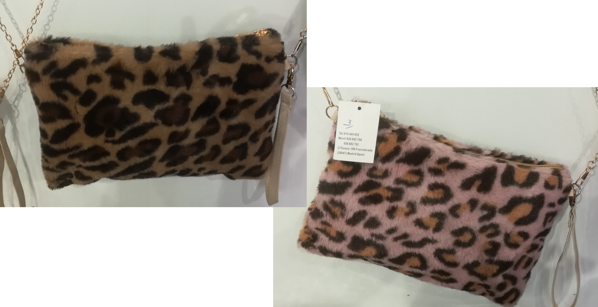 BOLSO RECTANGULAR CADENA LEOPARDO 27x17cm