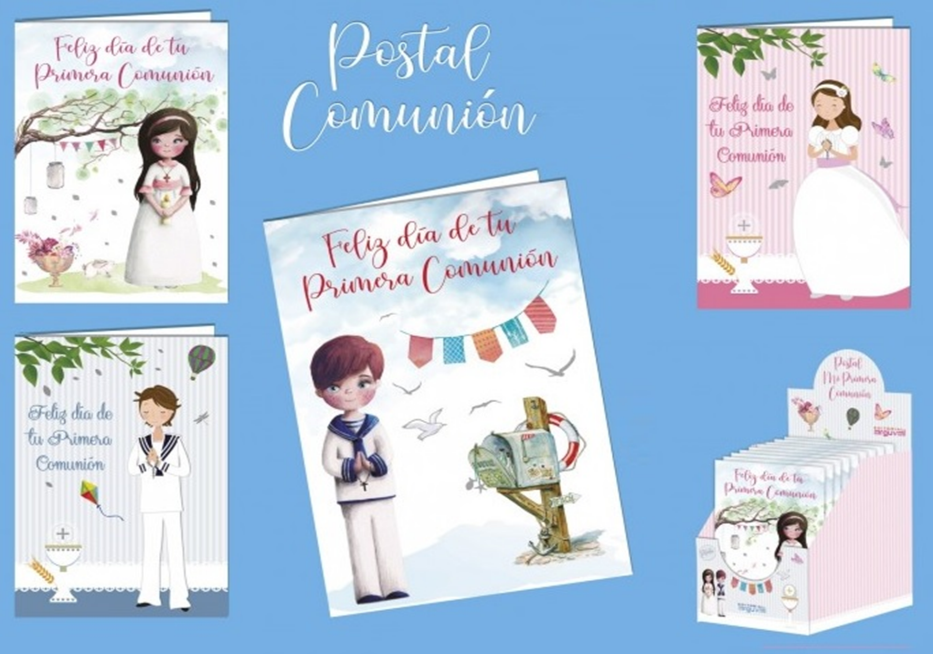POSTAL COMUNION CON SOBRE NIÑO/NIÑA