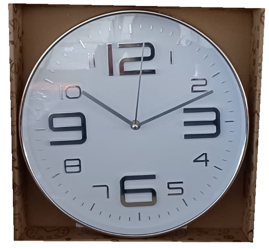RELOJ DE PARED CROMADO 32cm