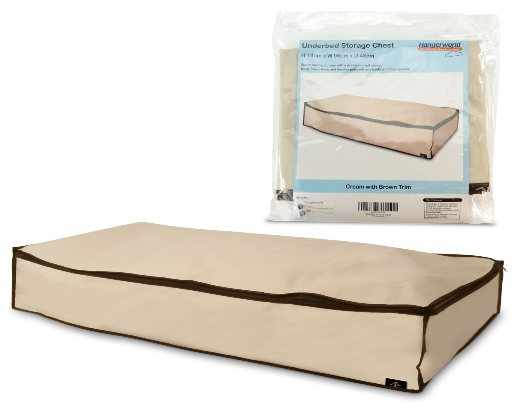 FUNDA GUARDA ROPA CON CREMALLERA 100x45x15cm