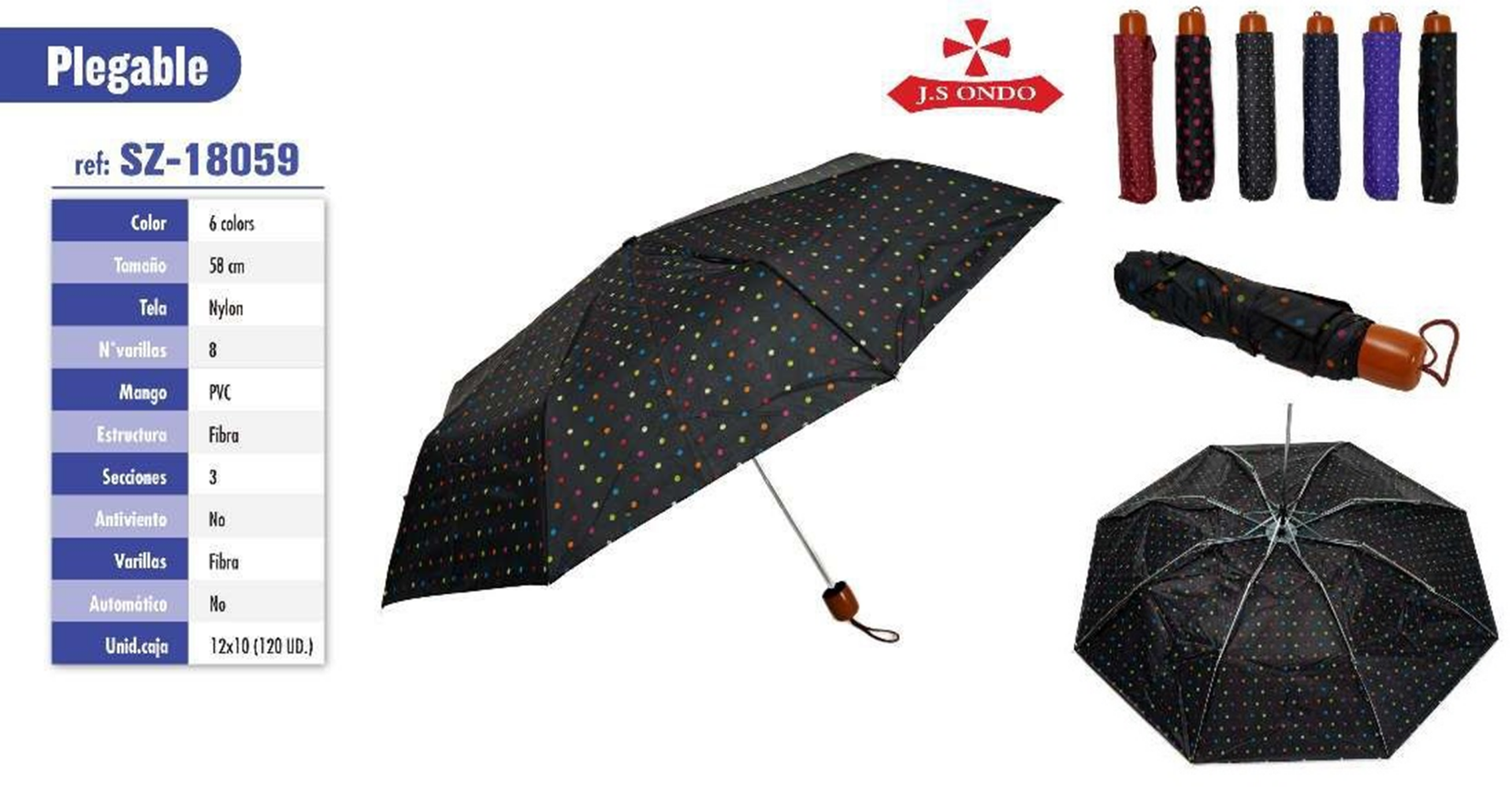 PARAGUAS UNISEX PLEGABLE DECORADO (12)