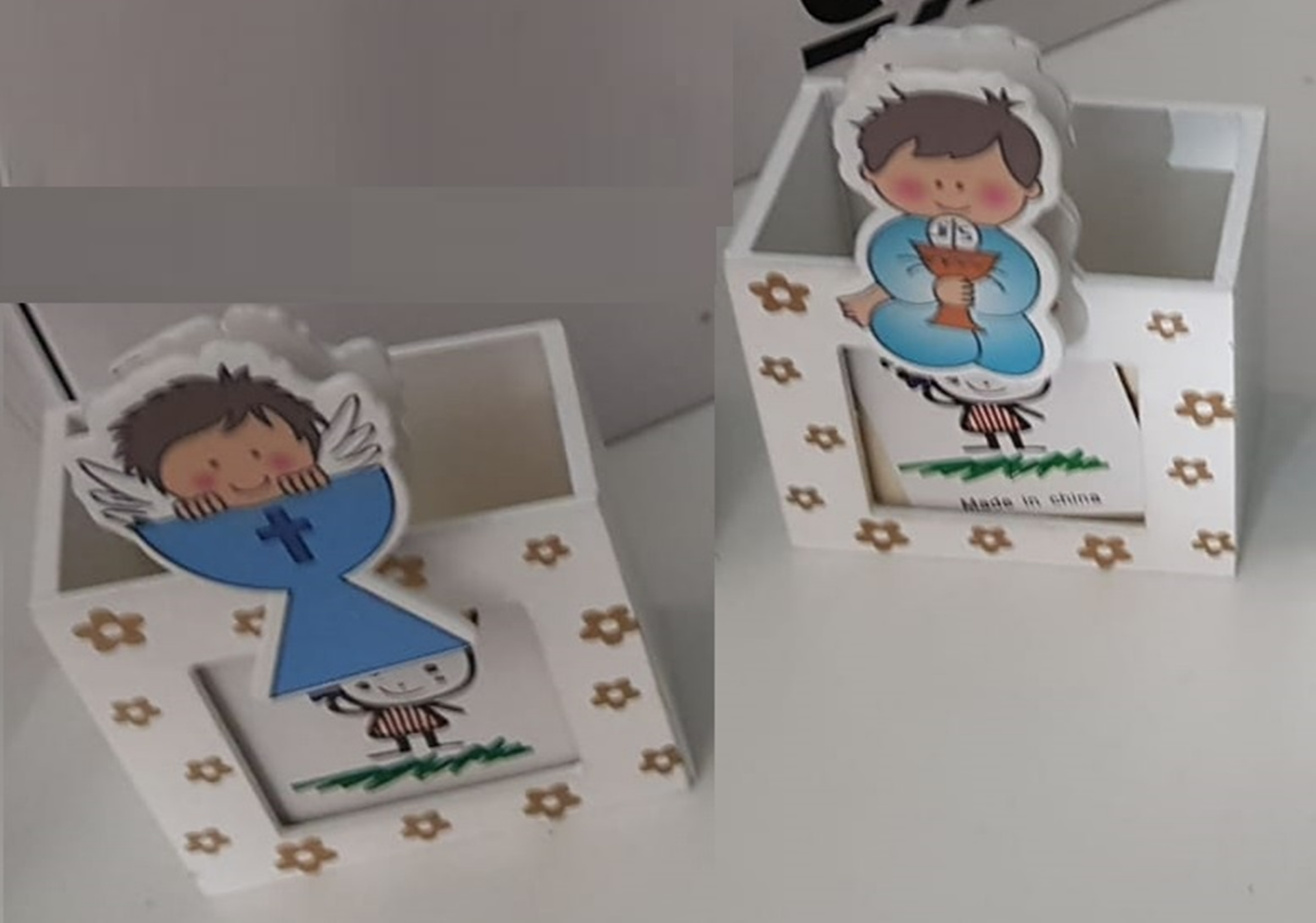 CUBILETE MADERA PINZA COMUNION NIÑO