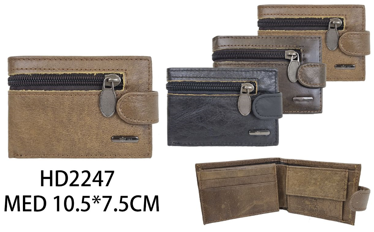 CARTERA CRO. PIEL LISA AMERICANA 10x7cm
