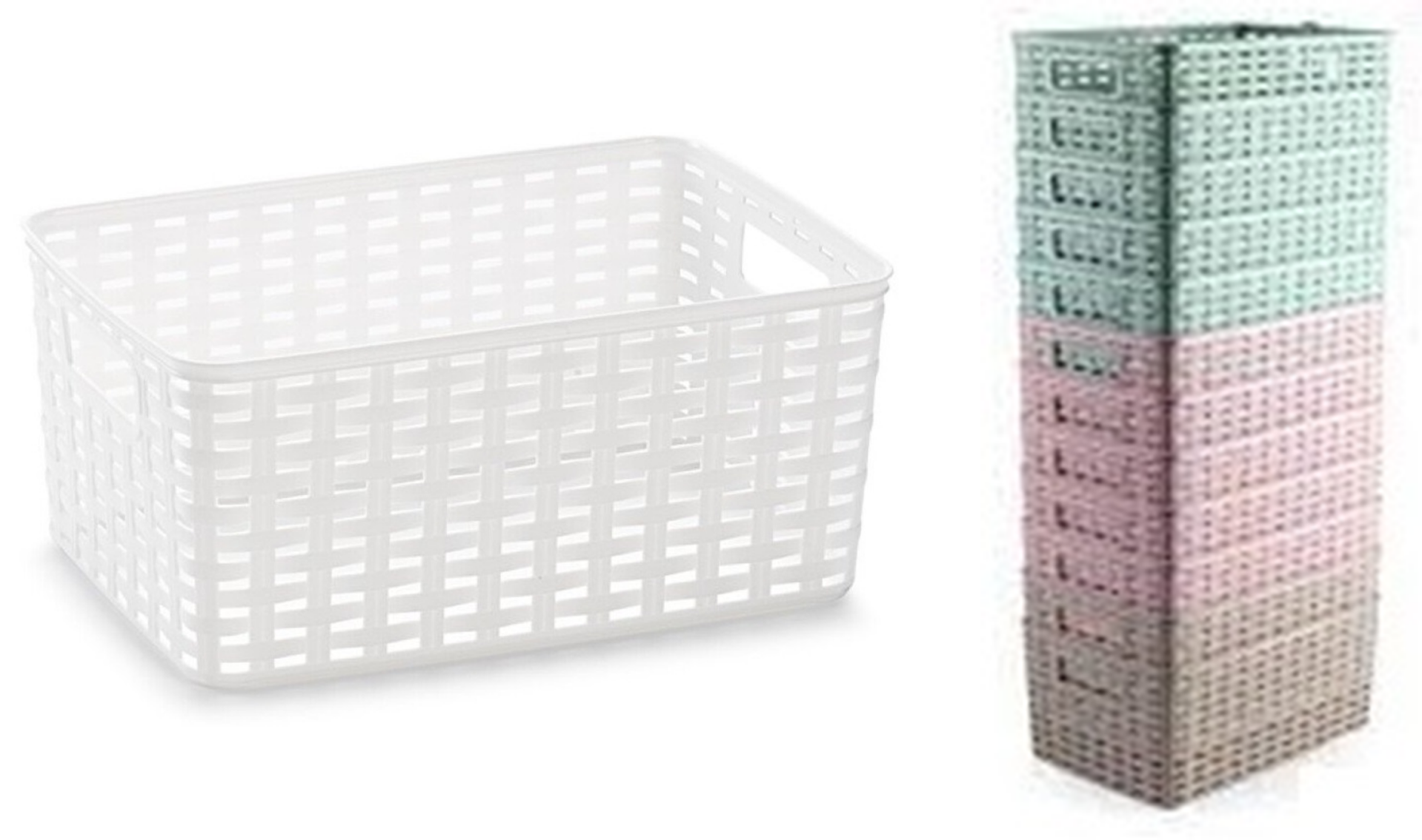 CESTA PLASTICO RATTAN N2 29x20x13cm