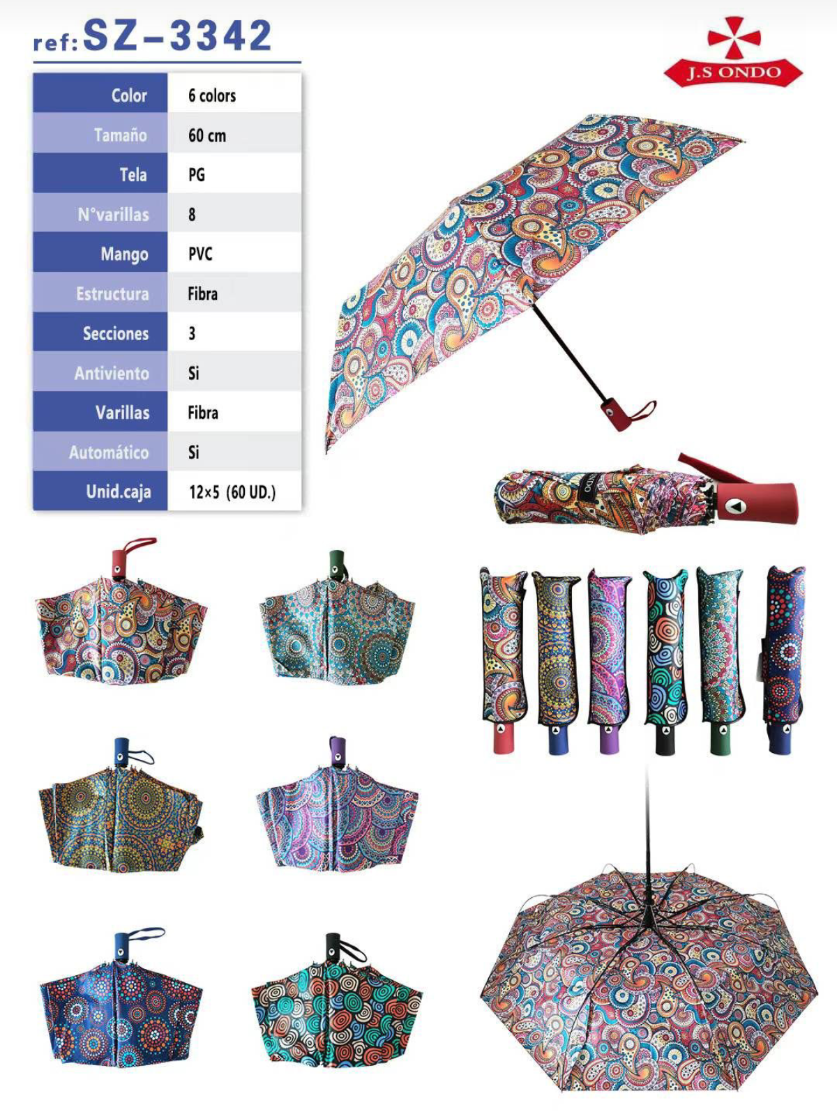 PARAGUAS SRA. PLEGABLE ESTAMPADO