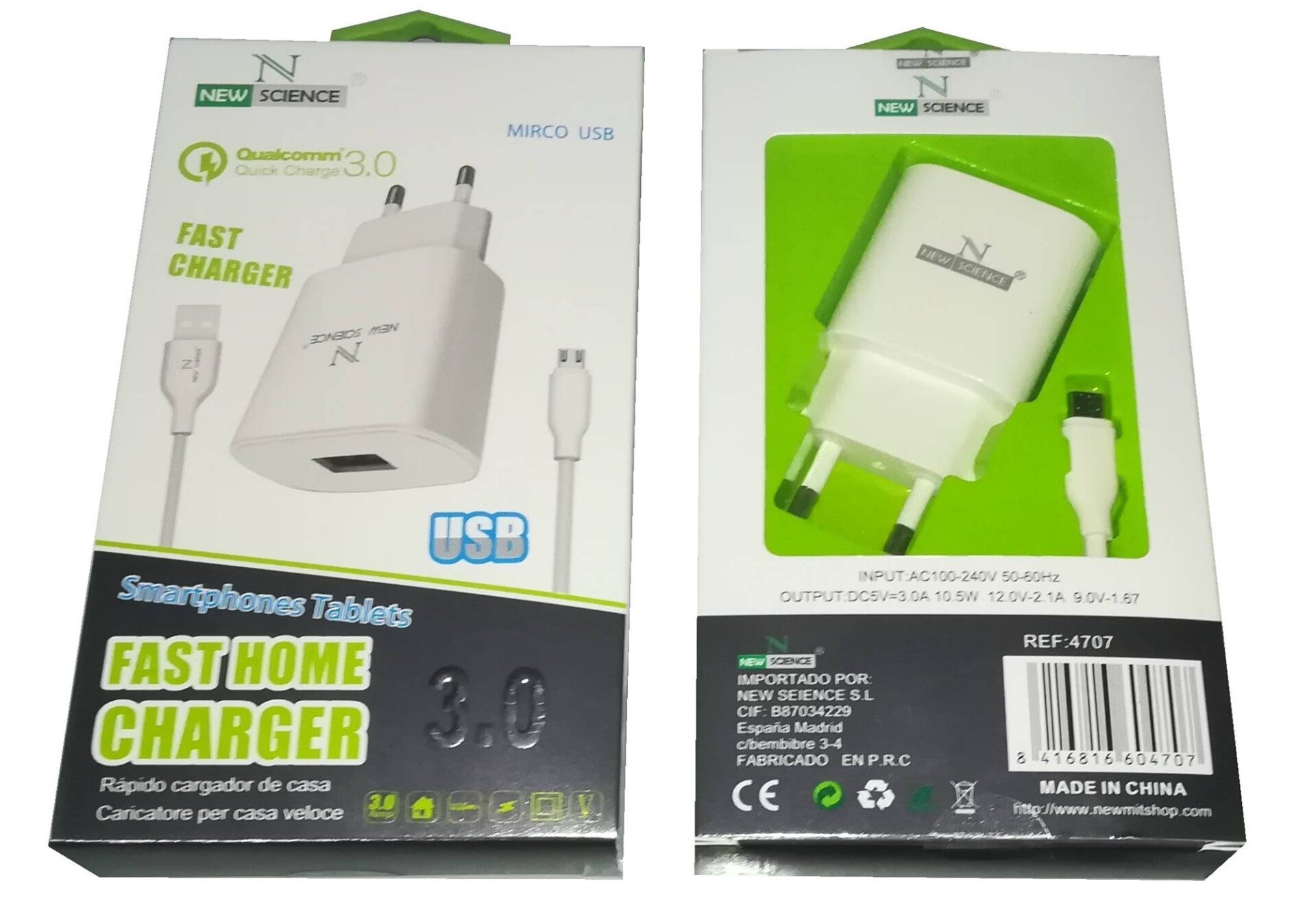 CARGADOR MICRO USB 3A 1,5m