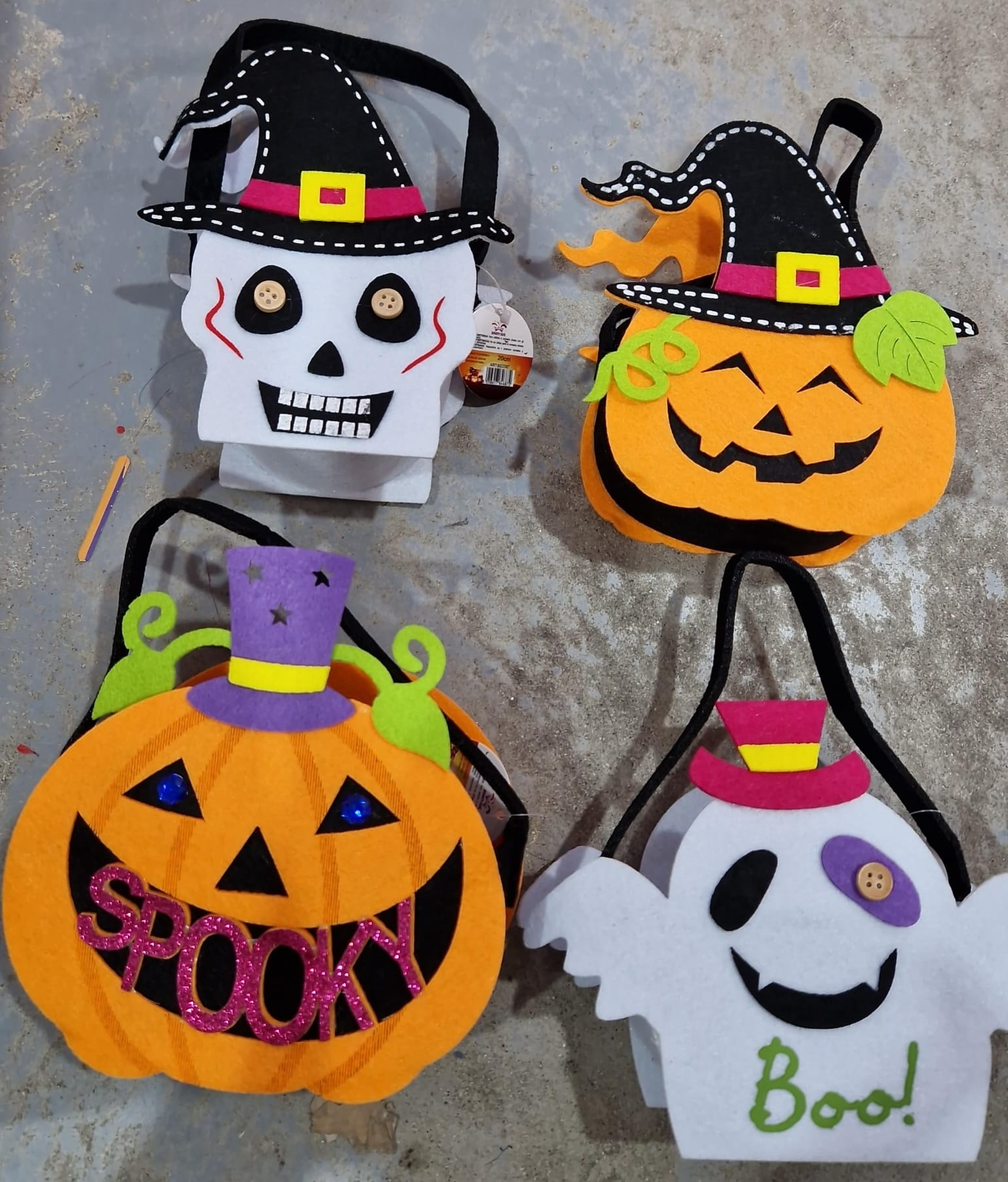 CESTA FIELTRO HALLOWEEN 4SURTIDAS