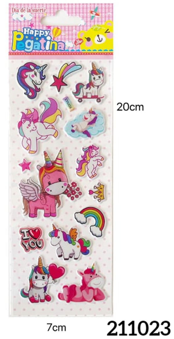 PEGATINAS UNICORNIOS RELIEVE