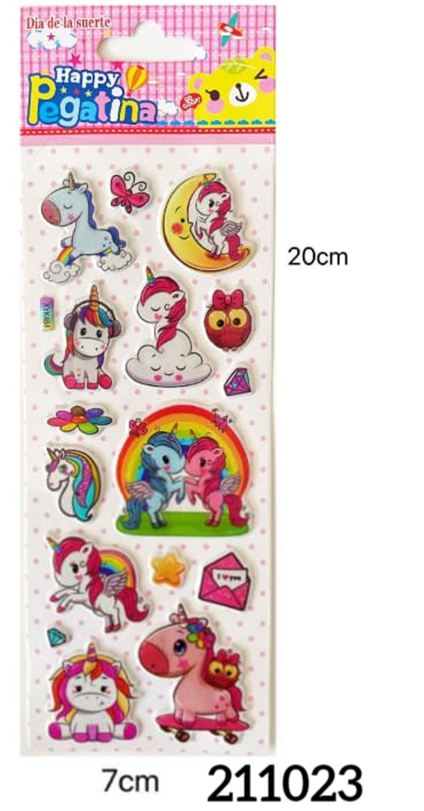 PEGATINAS UNICORNIOS RELIEVE