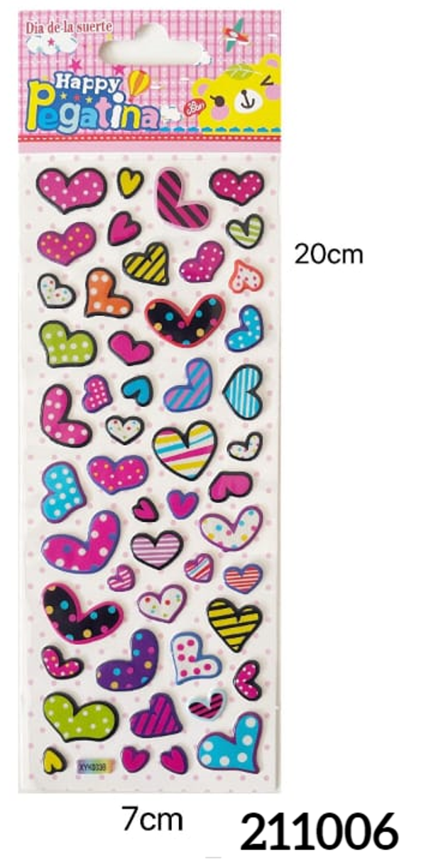 PEGATINAS CORAZONES RELIEVE