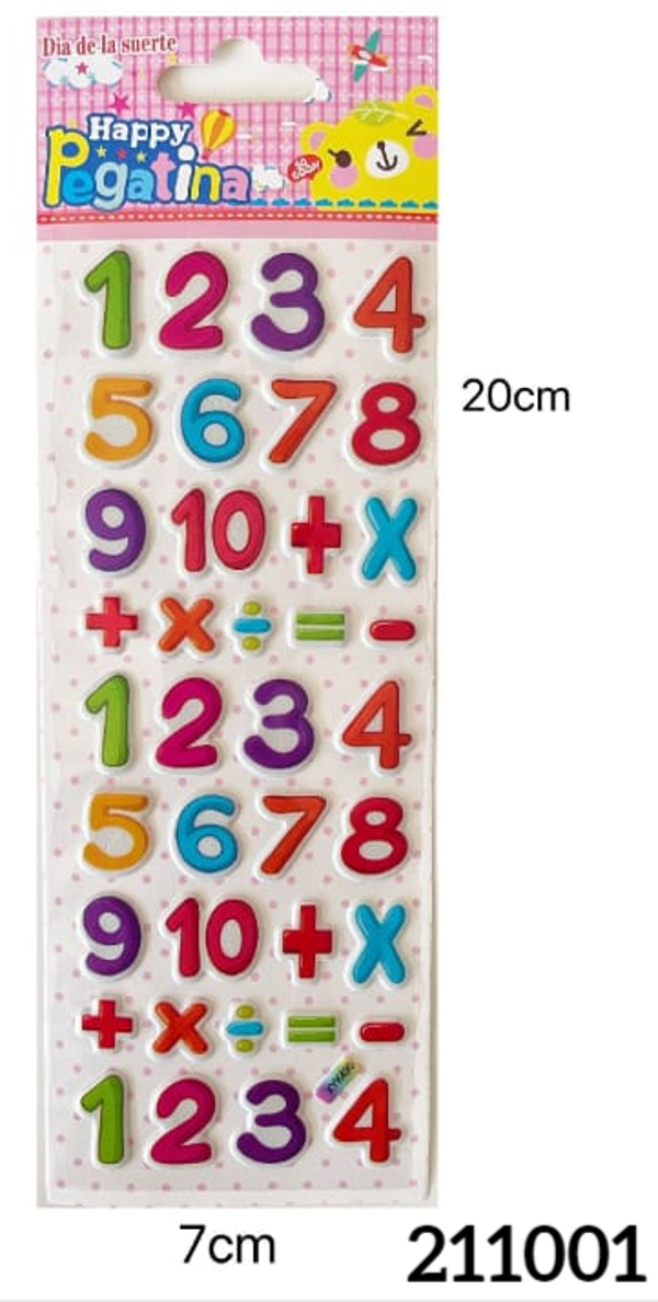 PEGATINAS NUMEROS RELIEVE