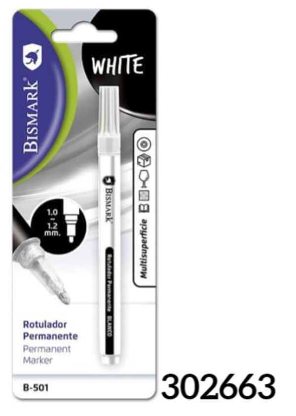 ROTULADOR PERMANENTE BLANCO BISMARK (24)