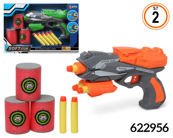 PISTOLA LANZA BALAS ESPUMA SOFT GUN