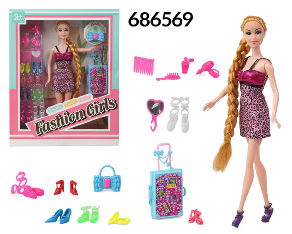 MUÑECA FASHION ACCESORIOS CAJA