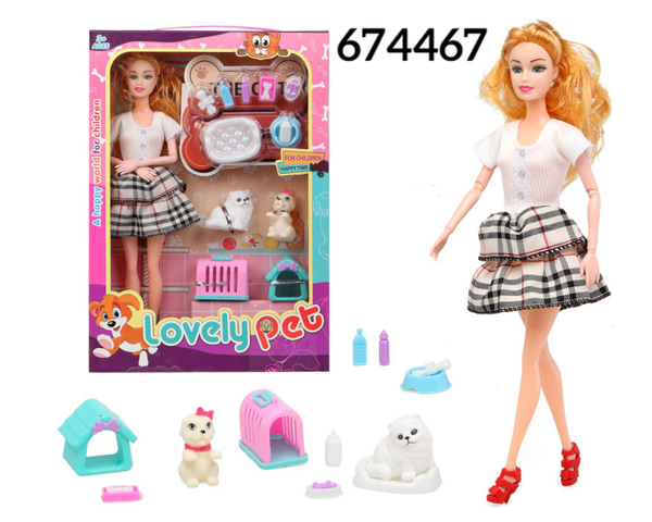 MUÑECA LOVELY PET ACCESORIOS CAJA