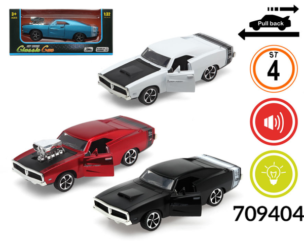 COCHE METAL ESCALA 1:32 LUZ/SONIDO
