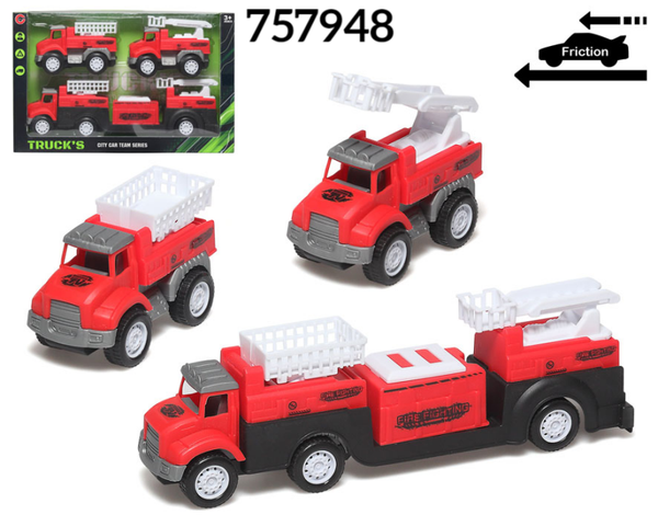 CAMION ROJO 3pz CAJA