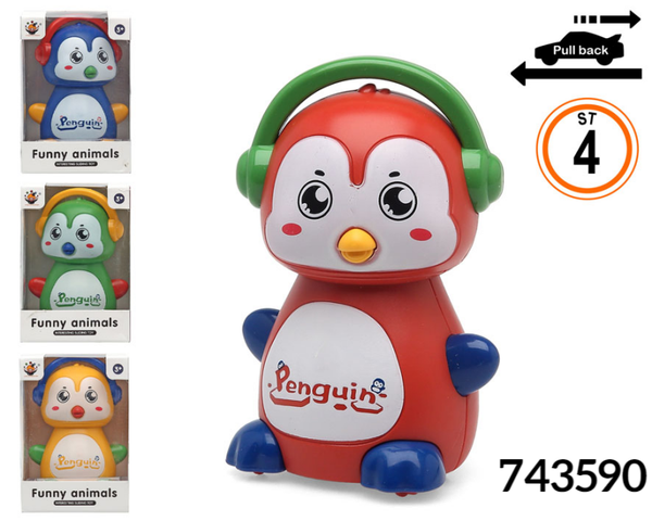 PINGÜINO FRICCION CAJA 4SURTIDOS