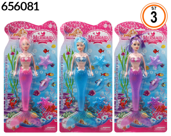 MUÑECA SIRENA BLISTER 3SURTIDAS