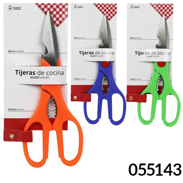 TIJERA COCINA FLUOR 3SURTIDAS 21x8cm