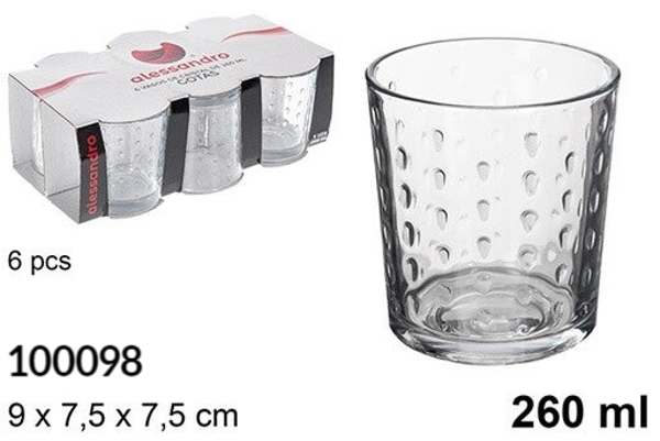 VASOS CRISTAL PACK6 GOTAS 260ml
