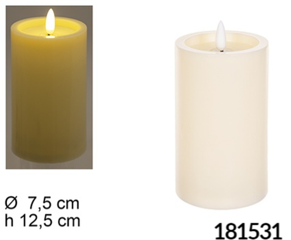 VELA CREMA LED EFECTO LLAMA 12,5cm