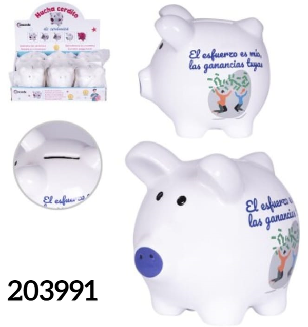 HUCHA CERDITO CERAMICA FRASE
