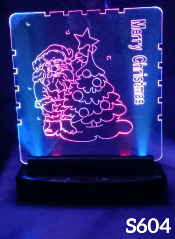 LAMPARA LED RGB METACRILATO NAVIDAD