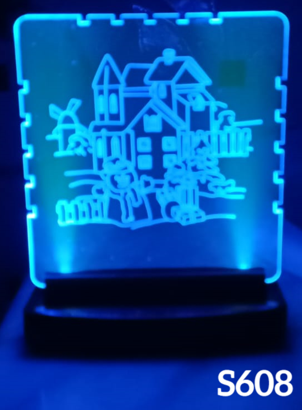 LAMPARA LED RGB METACRILATO NAVIDAD