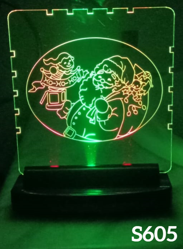 LAMPARA LED RGB METACRILATO NAVIDAD