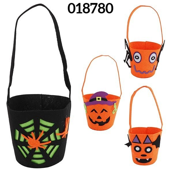 CESTA FIELTRO HALLOWEEN 16cm 4SURTIDAS